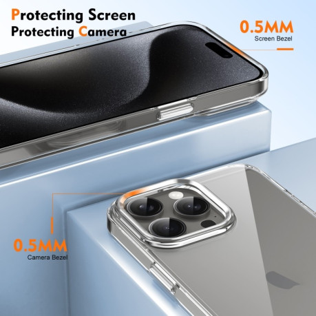 Протиударний чохол Ice Feel HD Transparent PC Full Coverage для iPhone 16 Pro Max - сріблястий