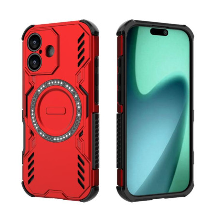 Противоударный чехол Butterfly Armor MagSafe Magnetic Ring Shockproo для iPhone 17 - красный
