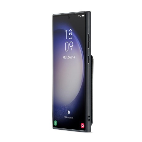 Протиударний чохол Fierre Shann Crazy Horse Card Holder на Samsung Galaxy S24 Ultra 5G - чорний