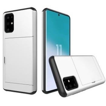 Противоударный чехол Rugged Armor со слотом для кредитной карты на Samsung Galaxy S20-белый