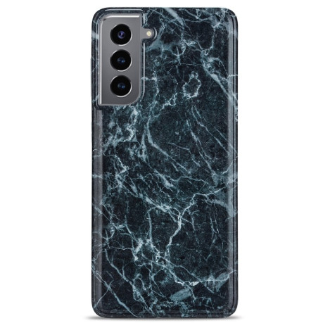 Противоударный чехол Glossy Marble IMD на Samsung Galaxy S21 - темно-серый