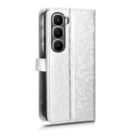 Чохол-книжка з фактурою Honeycomb Dot та магнітним хлястиком на Infinix Hot 60 Pro+ 4G - сріблястий