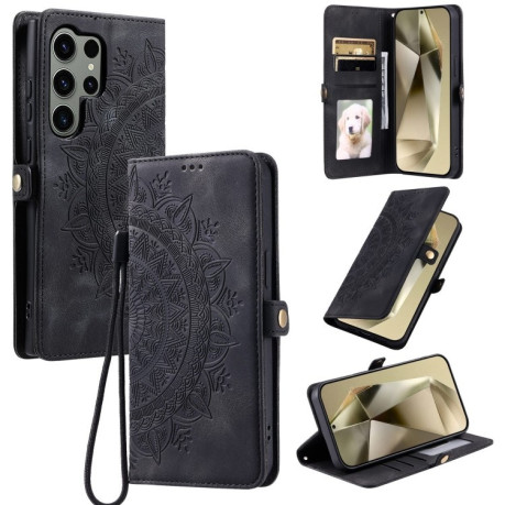 Чохол-книжка Totem Embossed Magnetic Leather  для Samsung Galaxy S25 Ultra 5G - чорний