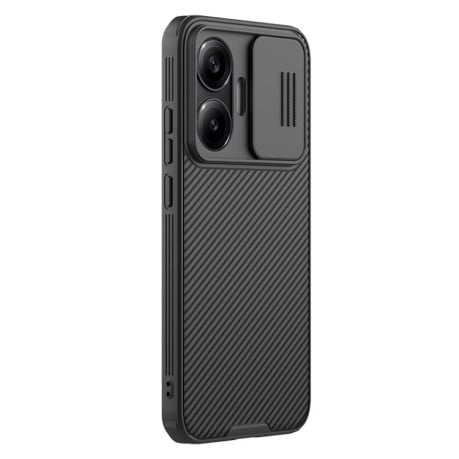 Противоударный чехол NILLKIN CamShield Pro со шторкой для камеры на Xiaomi Poco F7 - черный