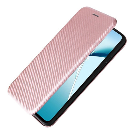 Чохол-книжка Carbon Fiber Texture на OnePlus Nord CE4 Lite - рожевий