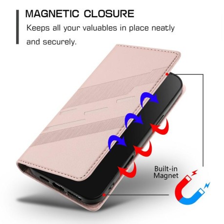 Чехол-книжка Embossed Multi-functional Wallet Retro Leather на Realme GT7 Pro - розовый