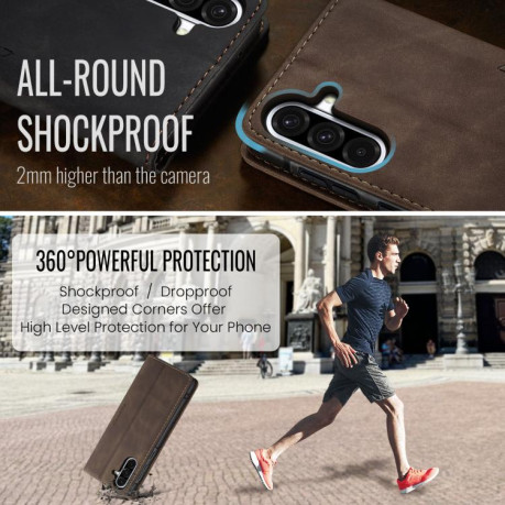 Чехол-книжка CaseMe-013 Multifunctional на Samsung Galaxy A56 - кофейный
