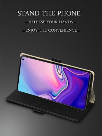 Кожаный чехол-книжка DZGOGO MILO Series на Samsung Galaxy S10-черный