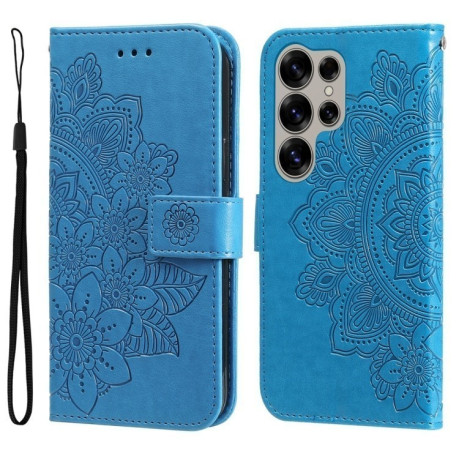 Чохол-книжка 7-petal Flowers Embossing  для Samsung Galaxy S25 Ultra 5G - синій