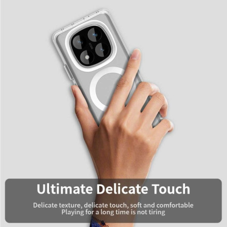 Противоударный чехол MagSafe Holder PC Hybrid для Xiaomi Redmi Note 14 Pro 5G/Poco X7 - белый