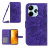 Чехол-книжка Skin Feel Sun Flower для Xiaomi Redmi 13 4G Global - фиолетовый