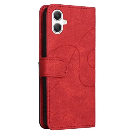 Чохол-книжка Dual-color Splicing Flip Leather на Samsung Galaxy A07 5G - червоний