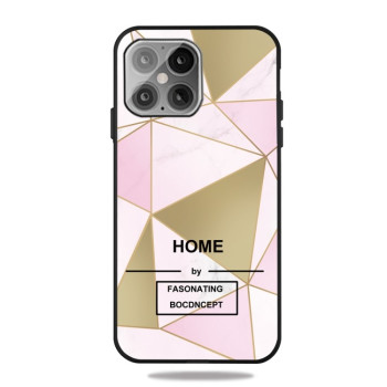 Противоударный чехол Frosted Fashion Marble для iPhone 13 - Golden Triangle