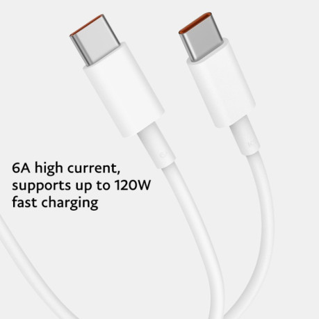 Оригінальний кабель для Xiaomi 6A USB-C / Type-C до USB-C / Type-C Fast Charging Data Cable, Length: 1m