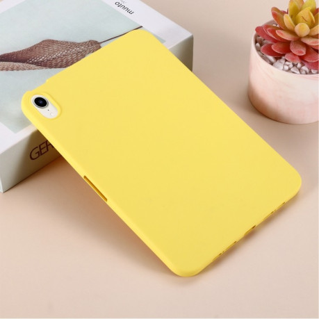 Противоударный чехол Solid Color Liquid Silicone для iPad mini 6 - желтый