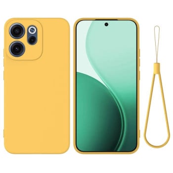 Силиконовый чехол Solid Color Liquid Silicone для OPPO Reno15 F / Reno15 FS 5G — жёлтый