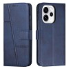 Чехол-книжка со строчкой и фактурой Calf для OPPO Reno15 F 5G Global — синяя