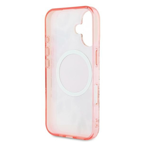Оригинальный чехол Guess IML Flower &amp; Tonal Circle MagSafe для iPhone 16  - Pink