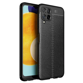 Противоударный чехол Litchi Texture на Samsung Galaxy M32 - черный