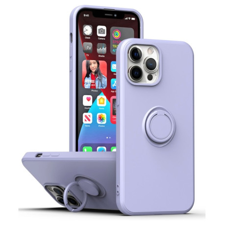 Противоударный чехол Ring Kickstand для iPhone 14 - светло-фиолетовый