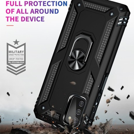 Противоударный чехол HMC 360 Degree Rotating Holder на Samsung Galaxy A03s - черный