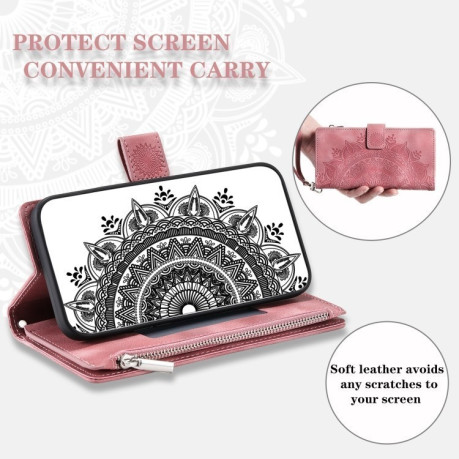 Чехол-книжка Multi-Card Totem Zipper Leather для Samsung Galaxy A36 - розовый