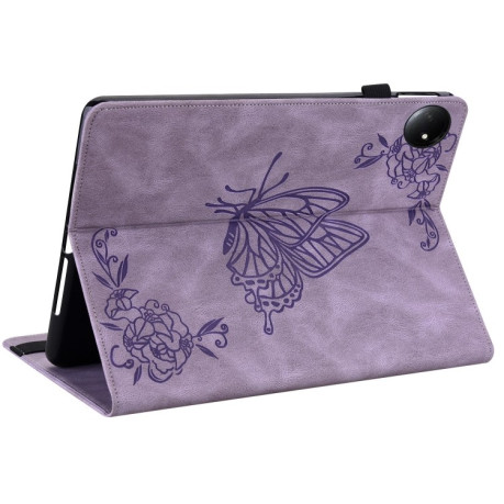 Чохол-книжка Butterfly Flower Embossed Leather на Xiaomi Redmi Pad SE 8.7 - фіолетовий