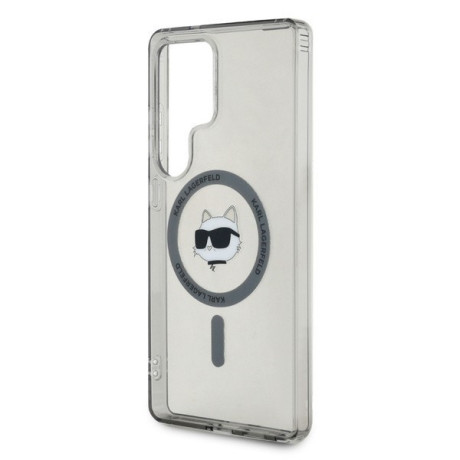 Оригинальный чехол Karl Lagerfeld Button Choupette Head Printed Logo MagSafe для Samsung Galaxy S25 Ultra - Black