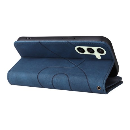 Чохол-книжка Dual-color 9 Card Slots Zipper Wallet Leather для Samsung Galaxy S24 FE 5G - синій