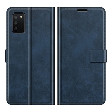 Чехол-книжка Retro Calf Pattern Buckle для Samsung Galaxy A03s - синий