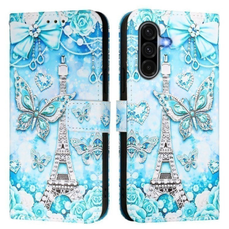 Чехол-книжка Colored Drawing Pattern Plain Weave Leather для Samsung Galaxy A56 5G - Butterfly