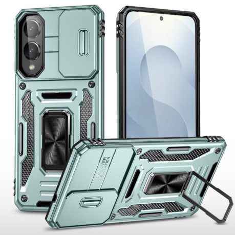 Противоударный чехол Armor Camera Shield для Samsung Galaxy S25 Edge 5G - зеленый
