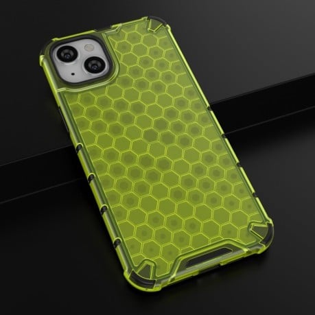 Протиударний чохол Honeycomb with Neck Lanyard для iPhone 14 Plus - зелений