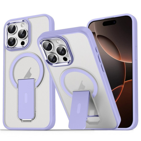 Протиударний чохол Acrylic Hybrid TPU MagSafe Holder для iPhone 16 Pro Max - фіолетовий