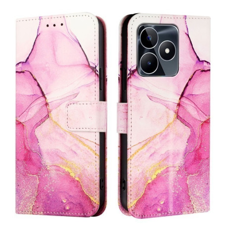 Чохол-книжка PT003 Marble Pattern на Realme Note 50 4G / Realme C51 4G Global - Pink Purple Gold