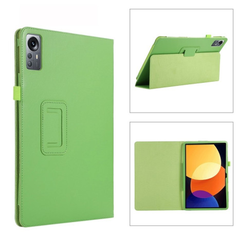Чехол-книжка Litchi Texture для Xiaomi Pad 5 Pro 12.4 - зеленый