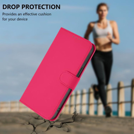 Чохол-книжка з м'яким покриттям (Skin Feel) зі шнурком на Samsung Galaxy A07 4G - пурпурно-червоний