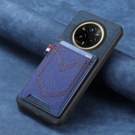 Чехол Denim Texture Leather Skin на Realme 14 Pro+ - синій