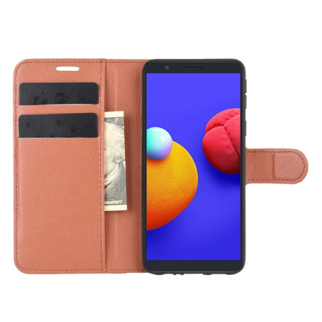 Чохол-книжка Litchi Texture Samsung Galaxy A01 Core / M01 Core - коричневий