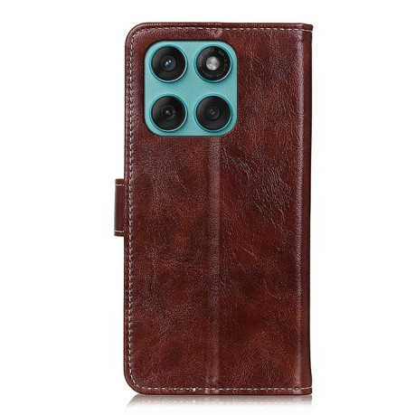 Чехол-книжка Magnetic Retro Crazy Horse Texture на Motorola Edge 60 Fusion/60 - коричневый