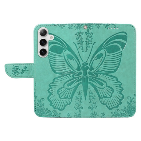 Чохол-книжка Swallowtail Butterfly Embossed Leather для Samsung Galaxy S25+ / S24+ 5G - зелений