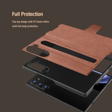 Протиударний чохол NILLKIN Ogg Leather для Samsung Galaxy Fold 6 5G - коричневий