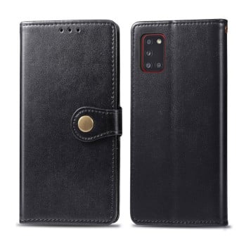 Чехол-книжка Retro Solid Color на Samsung Galaxy A31 - черный