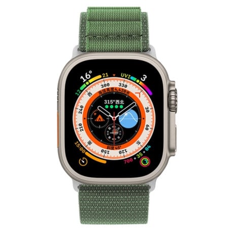 Ремінець Nylon Loop для Apple Watch Ultra 49mm /45mm /44mm /42mm - зелений