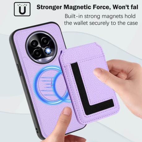 Чохол CX01 Detachable Magsafe Magnetic Card Bag для Realme 13 Pro / 13 Pro+ - фіолетовий