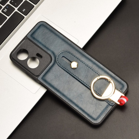 Протиударний чохол Wristband Leather Back для Motorola Moto G35 5G - синій