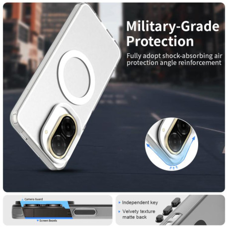 Протиударний чохол MagSafe Holder PC Hybrid для Xiaomi Redmi A5 4G 171.7mm / Xiaomi Poco C71 - білий