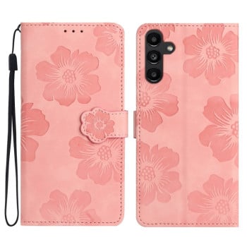 Чохол-книжка Flower Embossing Pattern для Samsung Galaxy A05s - рожевий