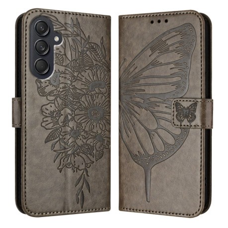 Чехол-книжка Embossed Butterfly для Samsung Galaxy M55 - серый