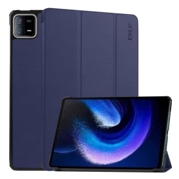 Чехол-книжка ENKAY Custer Texture для Xiaomi Pad 6 / 6 Pro - темно-синий